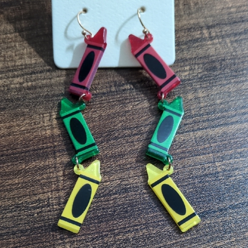 Colorful Crayon Earrings